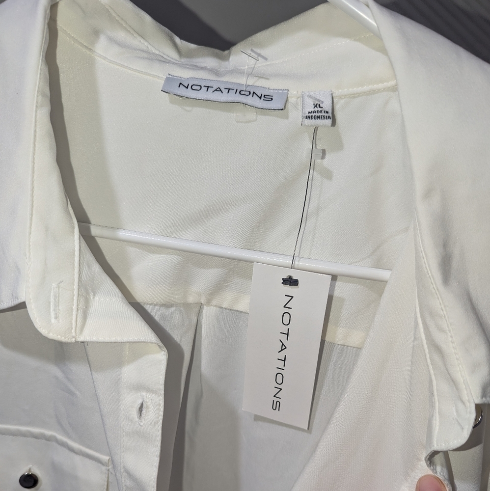 Notations button down blouse - Picture 3 of 8